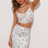 Dainty Touch Lace Crop Top Blue
