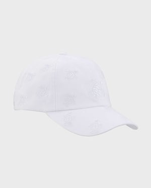 Vilebrequin - Embroidered Cap Turtles All Over - Caps - Castle - White - Size OSFA