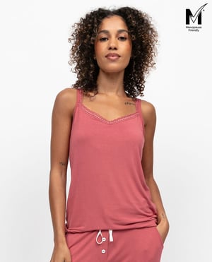 Josie Womens Lace Trim Jersey Hidden Support Vest - 28