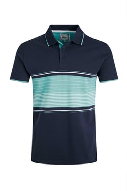 Weird Fish Sunbury Organic Cotton Striped Pique Polo Shirt Aqua Marine Size S