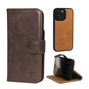 iPhone 16 Pro Max Leather Wallet Case (with Detachable Cover & MagSafe Compatible) - TORRO Signature / Dark Brown