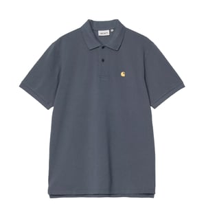 Carhartt WIP S/S Chase Pique Polo Cozy Blue / Gold