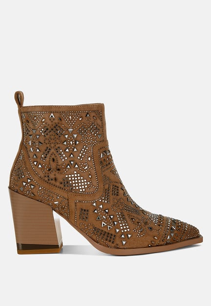 Omishi Stud Embellished Ankle Boots By RAG