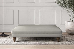nkuku Deni Dining Footstool | Make To Order | Grand | Brera Linen Smoke