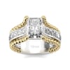 Jeulia Two Tone Radiant Cut Sterling Silver Ring