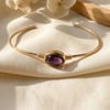 18ct Gold Plated Purple Amethyst Bangle