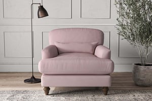 nkuku Deni Armchair | Make To Order | Recycled Cotton Lavender | No Colour
