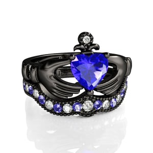 Jeulia Claddagh Heart Cut Sterling Silver Ring