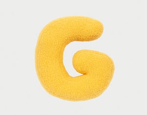 QE Home Alphabet Letter Cushion in G, Yellow