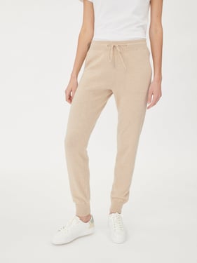 Organic Color Cuffed Cashmere Jogger - 2XL / Beige / WK29-02