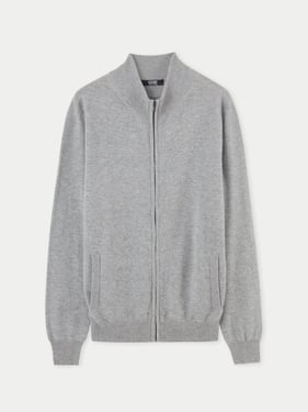 Essential Full-Zip Cashmere Cardigan - 3XL / Gray / MK03-148
