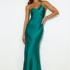 Silk Statement Satin Maxi Dress Teal