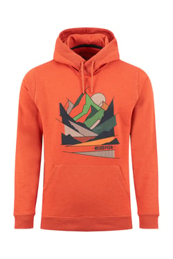 Weird Fish Bryant Graphic Pop Over Hoodie Rust Leaves Size XL