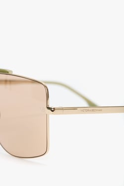Victoria Beckham Oversized Metal And Acetate Frame In Green Marble - ONE SIZE - Womens
