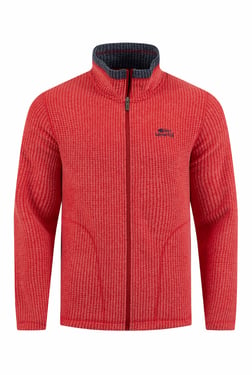 Weird Fish Shires Full Zip Grid Fleece Barberry Red Marl Size XL