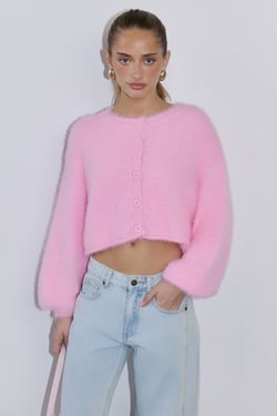 Cloud Nine Fluffy Cardigan Pink