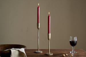 nkuku Rustic Soy Blend Dinner Candle Set Of 2 | Candles & Home Fragrance | Dark Cherry | 2 x 20.5 cm ()