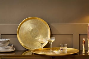 nkuku Mahika Tray | Serveware | Large | Antique Brass