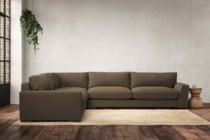 nkuku Guddu Left Hand Corner Sofa | Make To Order | Grand | Brera Linen Chesnut