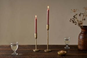 nkuku Rustic Soy Blend Dinner Candles Set Of 2 | Candles & Home Fragrance | Rust
