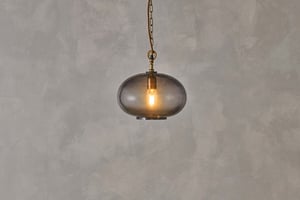 nkuku Otoro Recycled Glass Pendant Round | Lights | Small Round | Smoke