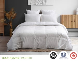 QE Home Prestige White Goose Down Duvet, Crafted in Canada, RDS Certified, Super King
