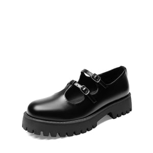 DREAM PAIRS Double strap Mary Jane Chunky Pumps