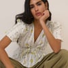 White Ditsy Floral Cordelia Top