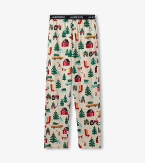 Men's Christmas Tree Farm Cotton Pajama Pants