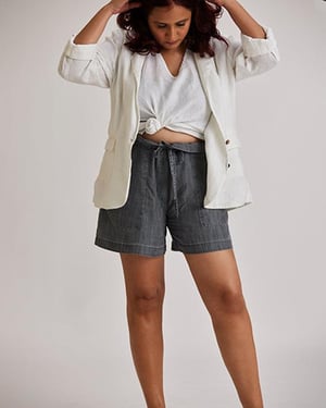 Ready To Roll Shorts in Grey Denim - Stone Grey / XS