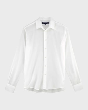 Vilebrequin - Cotton Voile Lightweight Shirt Solid - Shirt - Caracal - White - Size 4XL