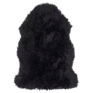 Genuine Sheepskin Rug Black - Double - 70x175cm