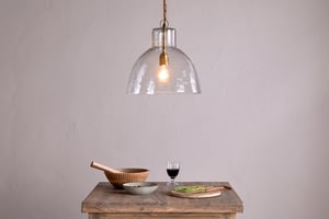 nkuku Inayah Recycled Glass Pendant | Lights | One Size | Clear