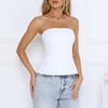 Daily Luxe Strapless Top White
