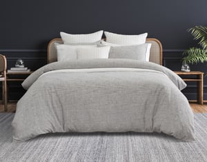 QE Home Landon Duvet Cover, Cotton, TENCEL™ Lyocell, Geometric, Grey, King