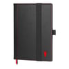 A4 / A5 Leather Notebook Cover (with Notebook Insert) - A4 / Black with Red Detail