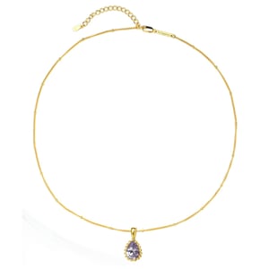 June Alexandrite Birthstone Necklace Sterling Silver
