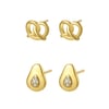 Pretzel and Avocado Stud Earring Set