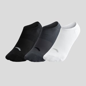 ANTA 3-Pack No-show Socks - Black/D.Gray/White / 26-28cm