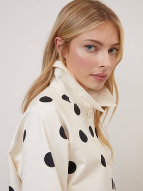Cream Polka Dot Oyanti Swing Jacket