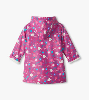 Girls Tiny Flowers Sherpa Lined Jacket