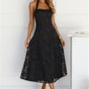 Disco Daze Halter Midi Dress Black