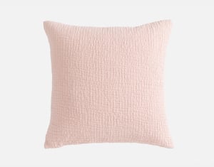 QE Home Crinkle Square Cushion Cover in Peony, Pink, 17" x 17"