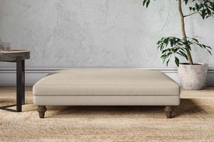 nkuku Marri Dining Footstool | Make To Order | Grand | Recycled Cotton Stone