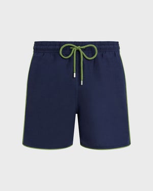 Vilebrequin - Men Linen Swim Shorts Solid - Swimwear - Mallorca - Blue - Size XXXL