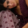 Burgundy Gingham Naples Midi Skirt