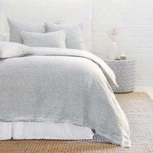 Logan Navy Linen Queen Duvet Cover