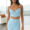 Glossy Heart Crop Blue