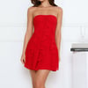 Imagine It Strapless Mini Dress Red
