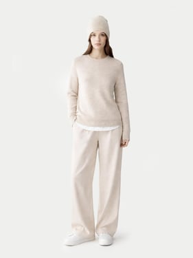 $99 Cashmere Hat & Sweater - XL / birch / WK203/AK98-1766